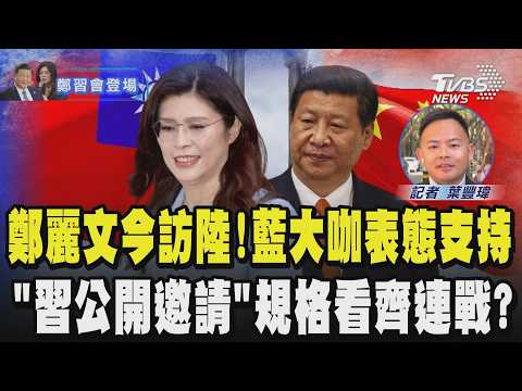 【鄭習會登場】鄭麗文今訪陸!藍營大咖表態支持 昔朱立倫.洪秀柱行前皆未獲「習近平公開邀請」訪陸規格看齊連戰?民進黨批中共介選疑慮｜TVBS新聞 @TVBSNEWS01