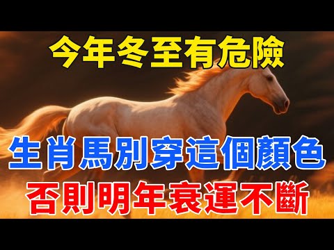 12月21日冬至有危險，生肖馬最好別穿這個顏色，否則明年衰運不斷！【禪心】#生肖 #運勢 #風水 #財運#命理