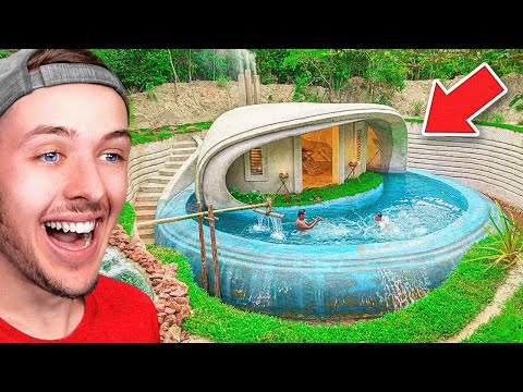 Reacting to 100 Day INSANE Underground MANSION!