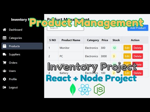 MERN Stack Product Module | Add, Edit, Delete, Filter Products + Stock Status UI | Inventory MS 6