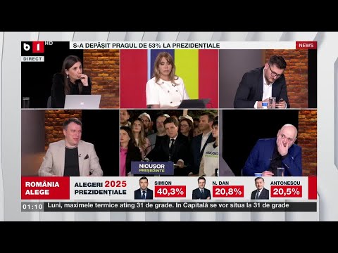 ROMÂNIA ALEGE CU LAURA CHIRIAC. SIMION 40,3%, N.DAN 20,8%. P6/6