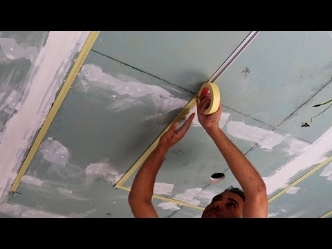 دهان سقف معلق ليد بروفايل ومشاهدة التشطيب مع الاضائه الرائعه 2024 جبس بورد