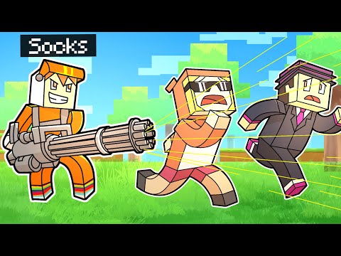 minecraft manhunt with OVERPOWERED GUNS (chaos)