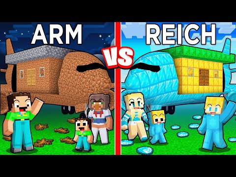 Billy Familie Arm vs Ukri Familie Reich Flugzeug Bau Challenge in Minecraft!