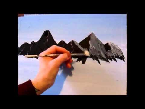 3 Easy steps to painting a MOUNTAIN with Acrylic Paint for the beginner step by step
