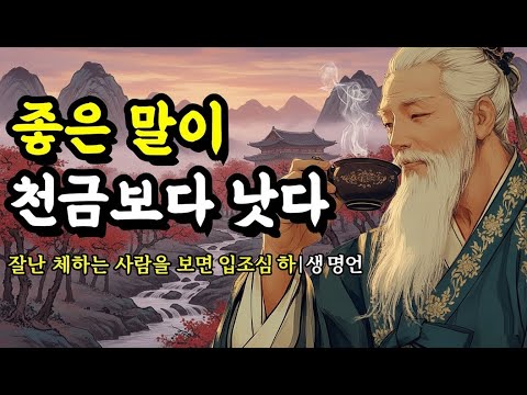 잘난 체하는 사람을 보면 입조심 하라 | 명심보감, 채근담, 석가모니, 법구경, 쇼펜하우어, 공자, 니체, 소크라테스, 플라톤의 인생 명언 | 좋은 말이 천금보다 낫다