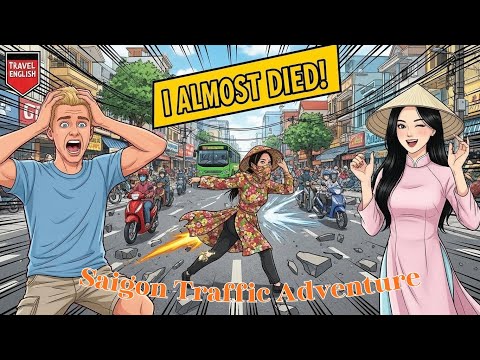SURVIVING SAIGON TRAFFIC 🇻🇳: I Almost DIED Crossing the Street! (English Conversation)