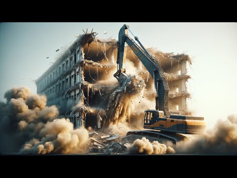 1 Hour Dangerous Demolitions Controlled Compilation, Fastest Buildings Collapsed Excavator Skills