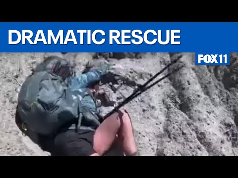Stranded hiker 'death gripping' cliff in Southern California rescued  | FOX 11 LA
