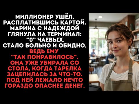 Миллионер ушёл, оставив “0” чаевых. Стало больно и обидно.А когда она убирала со стола тарелка зацеп