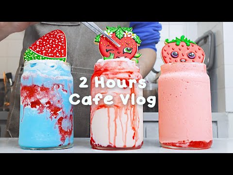 🎆지치고 힘들 땐 음료 ASMR로 힐링해요/주중의 여유로움/2시간 모음💖2 Hours Vlog/Cafe Vlog/ASMR/Tasty Coffee#361