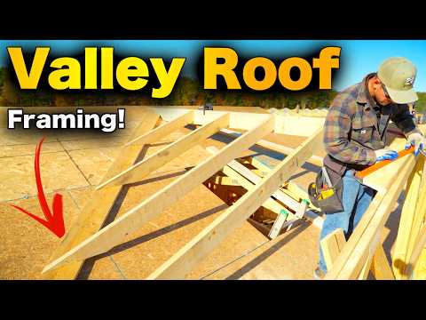 How to Frame a Valley Roof | Connecting Two Gable Roofs!