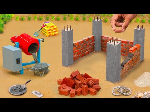 Lightning struck house on fire DIY mini brick house building science project