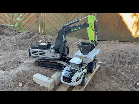 RC Excavator Zoomlion ZE960G, 1/12, when lifting Articulated Truck, 1/14, 23kg