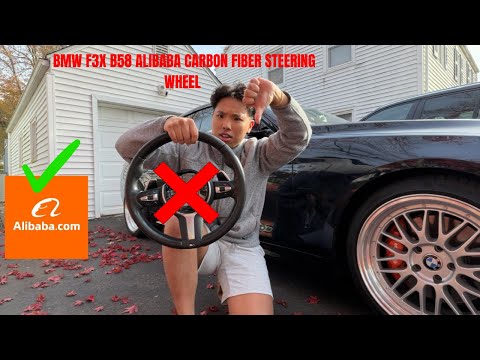 I INSTALLED AN ALIBABA CARBON FIBER STEERING WHEEL ON MY BMW B58 F3X 440I! *DIY