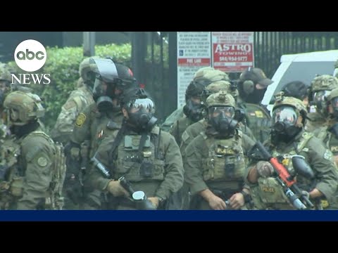 Protesters clash with ICE amid raids in Los Angeles