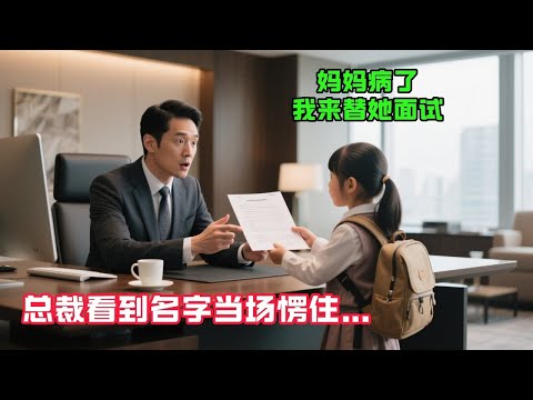 “媽媽病了，我來替她麵試！” 小女孩闖入CEO考場，千萬身價總裁看到名字當場愣住……#故事分享#感人故事#故事频道