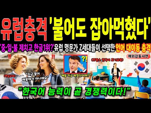 “프랑스어는 속임수였다” 유럽 언어 판도 변화! 불어·일어·중국어 제치고 아이들이 한글에 빠진 놀라운 이유ㅣ해외감동사연
