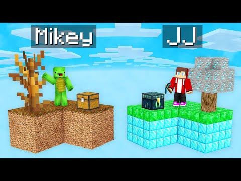 Mikey Poor vs JJ Rich SKYBLOCK Survival Battle in Minecraft (Maizen)