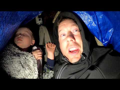 $25 Walmart Survival Challenge - Winter Camping in Rain (3yr old chose half the gear!)