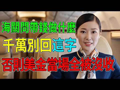 海關問帶錢做什麼？千萬別回這字！資深空姐：太多長輩因此美金全被沒收。海關這題陷阱題90%臺灣人答錯，答錯恐面臨「全數充公」慘況！#出國旅遊#旅遊攻略#美國旅遊#機場#海關#美國入境#海關申報#攜帶現金