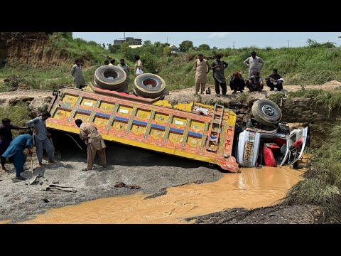 Due to overload, The brake failed and truck fell into the ditch and driver died. Fully restoration