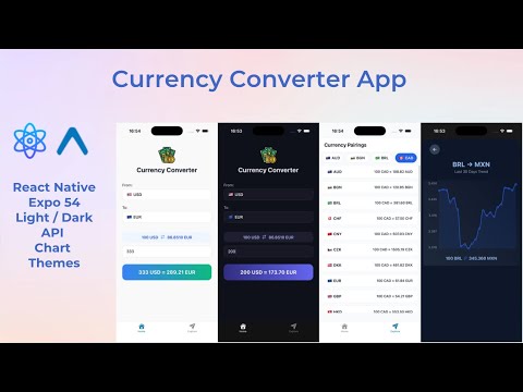 Build a Real-Time Currency Converter App in React Native (API + Chart + Themes) Beginner Friendly