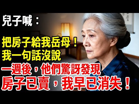 兒子大喊：把房子給我岳母！我一句話沒說一週後，他們震驚發現，房子已賣，我早已消失！ #老年健康 #為人處世 #老年生活 #老人社"