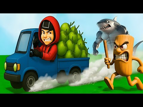 Super Hero 3D Funny Game — Can the BRAINROT Catch the SQUID GAME DOLL Stealing Coconuts?