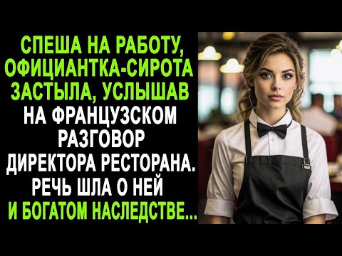 Спеша на работу, официантка-сирота застыла, услышав на франузском разговор директора ресторана...