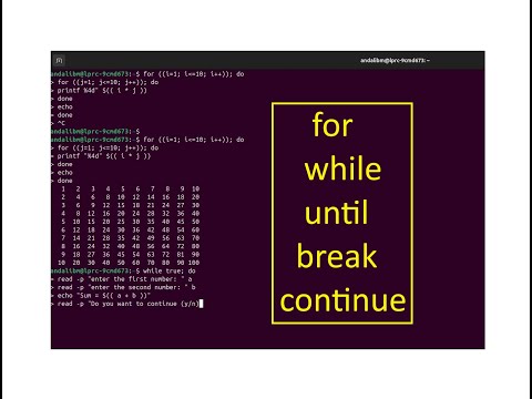 Loops in Linux (for, while, until) and break and continue commands