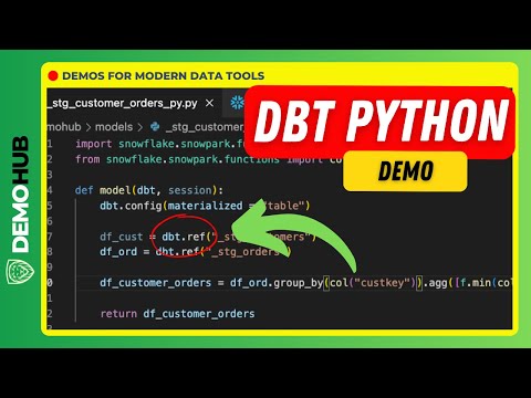 DBT Demo // Build a Python Model in dbt with Snowflake Snowpark For Python | Demohub.dev