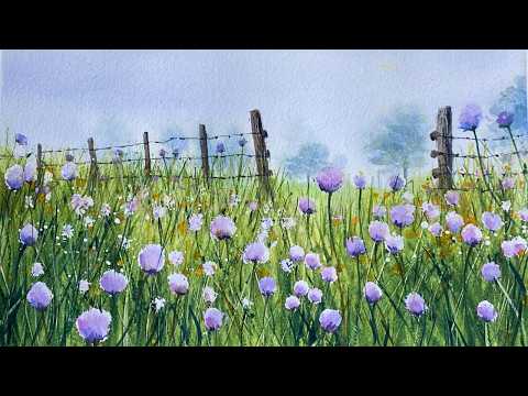 Step by Step Atmospheric Wildflowers Watercolour Tutorial