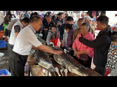 中国广东传奇大市集，珠三角最热闹的传统市场，竟然卖蛇和鳄鱼？乌龟螃蟹抢着买，超高蛋白的蚕蛹油炸吃，美味烧猪肉卖到爆，像拳头大的鹅蛋便宜卖，腊老鼠干长辈最爱，现场人山人海，沉浸体验广东人的赶集风俗！