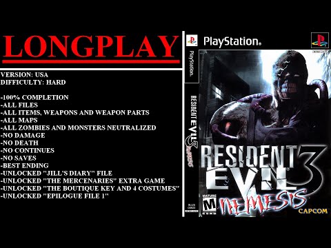 Resident Evil 3: Nemesis [USA] (PlayStation) - (Longplay | Hard Difficulty | Best Ending Path)