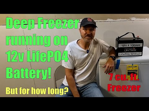 Running Brand New 7cu. ft. Deep Freezer with a 12v 100ah LifePO4 Battery!