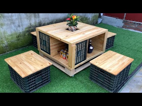 Amazing Plan Ideas Not To Be Missed For Woodworking Project Recycled From Pallet And Plastic Baskets