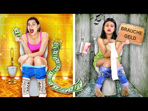 REICHER VS PLEITE SCHÜLER || Lustige Situationen und DIY-Hacks von 123 GO Like!