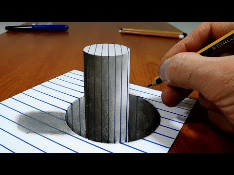 3D Trick Art on Line Paper   Stick in the Hole