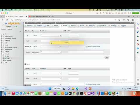 How to create a Foreign Key constraint in MySQL database on phpMyAdmin | Make table relationship