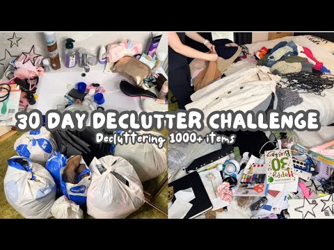 30 DAY DECLUTTER CHALLENGE 2023 ✨ DECLUTTERING 1000+ ITEMS! KONMARI DECLUTTER | MINIMALISM CHALLENGE
