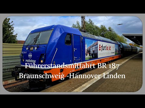 Führerstandsmitfahrt/ Cab ride BR 187 Braunschweig-Lehrte-Hannover Linden