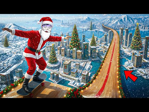 Skating Across The City As SANTA 🎅