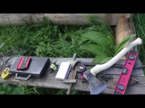 Рубка топором. Рубка в простую лапу. выборка продольного паза.