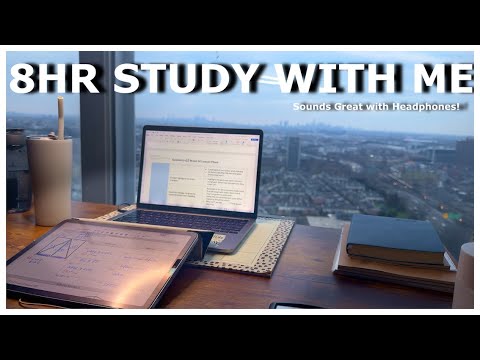8 HOUR STUDY WITH ME| EXAM prep over Weekend| Sunrise View| White Noise for Studying| POMODORO 50/10