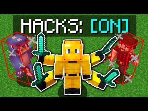 Minecraft Manhunt, but I Secretly used a HACKED CLIENT