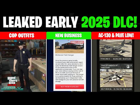 LEAKED UPCOMING GTA ONLINE DLC - New AC-130 Heist, New Police Cars, Christmas Events & MORE