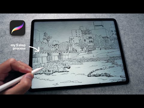 It took me years to understand this... [How to sketch landscapes Procreate tutorial]
