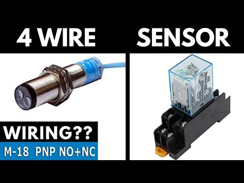 4 Wire PNP/NPN Proximity Sensor Connection with Relay and Load (220VAC) II NO & NC in Sensor