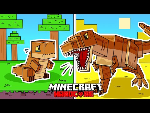I Survived 100 DAYS as a JURASSIC PARK DINOSAUR in HARDCORE Minecraft!